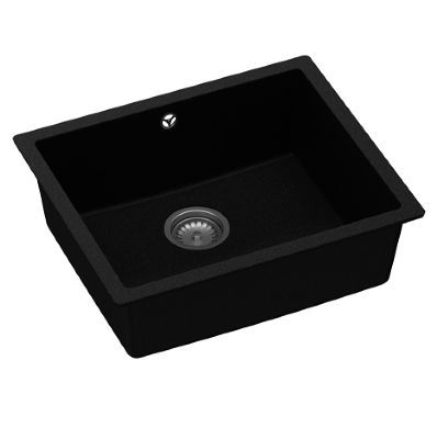 GRANMASTER COMO 100 UNDERMOUNTED/INSET/FLUSH MOUNTED BLACK METALLIC QUARTZ SINGLE BOWL SINK, GRA0070 GRANMASTER COMO 100 UNDERMOUNTED/INSET/FLUSH MOUNTED BLACK METALLIC QUARTZ SINGLE BOWL SINK, GRA0070